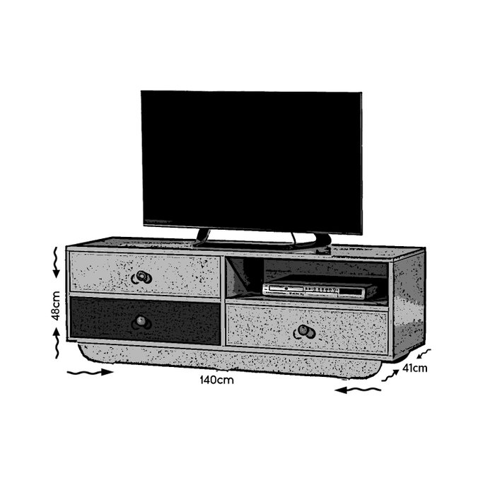 Hanah Home Soporte de TV Estilo Escandinavo Moderno Blanco y Azul 140x48x41cm